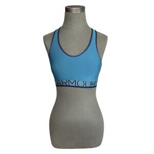 Under Armour Women’s Blue Teal Racerback Top Sports Bra Activewear Size S